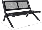 SAFAVIEH Outdoor Collection Kobina Black Acacia Wood/Black Rope Foldable Bench