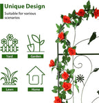 Metal Garden Trellis for Climbing Plants, 86.5" x 19.7" Metal Plant Trellis Outdoor, Black Iron Garden Trellis, Clematis Rrellis Outdoor, Arched Decoration Suitable for courtyards, lawns, Gard