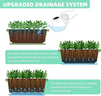 Window Box Planter, 12 Pack Plastic Vegetable Flower Planters Boxes 17 Inches Rectangular Flower Pots with Saucers for Indoor Outdoor Garden, Patio, Home Decor (Brick RED) (Aqua)