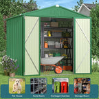 Gizoon Outdoor Storage Shed 8 x 6 FT, Galvanized Metal Garden Shed - Image 4