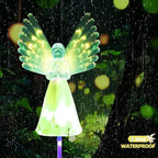 Angel Solar Lights for Cemetery, 2 Pack Solar Lights Outdoor Garden, Color Changing Decorative Angel Lights for Yard Patio Pathway Grave Decoration Memorial Gifts