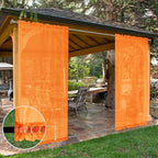 SpaceDresser Waterproof Outdoor Sheer Curtains for Patio - 2 Panels Rod Pocket Indoor Voile Sheer Curtain for Living Room,52W x 108L inch, Orange