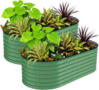 GarveeLife 2 Pcs Raised Garden Beds Outdoor 6x3x2 ft - Galvanized Steel Planter Box for Vegetables, Flowers, Rust-Resistant Garden Box, Easy Assembly Raised Beds, Durable Planters for Outdoor Plants