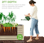 Best Choice Products 4x2x2ft Outdoor Metal Raised Garden Bed, Deep Root Box Planter for Vegetables, Flowers, Herbs, 119 Gallon Capacity, 100% Non Toxic Materials - Beige