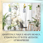 4 Pcs Stained Glass Hanging Vases Hanging Glass Planters Small Plant Terrarium Pot Containers with Rope for Garden Home Indoor Outdoor Decor, 4 Styles (Artsy)