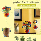 Picasso Abstract Face Flower Pot,Unique Resin Crafted Planter with Drainage Holes,Interesting Colorful Planter with Human face,for Indoor and Outdoor Botanical Home décor (Modern)