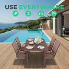 JEAREY Patio Dining Table, Outdoor Dining Table All-Weather for Garden, Backyard, Lawn, Coffee