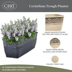Classic Home and Garden Corinthian Trough, 10", Ivory Ash (Pack of 3)