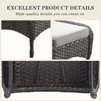 Belord Outdoor Ottomans for Patio Foot Rest - 25 Inch PE Wicker Foot Stool Set of 2 with Removable Cushions for Patio Furniture Sets,All Weather Rattan Ottoman for Balcony Deck Backyard Brown