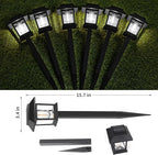 Greluna Solar Lights Outdoor,12 Pack 6000K Waterproof Auto On/Off Solar Pathway Lights for Your Garden, Landscape, Path, Yard, Patio, Driveway,Walkway Decor