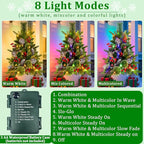 2 Pack Outdoor Christmas Tree Urn Fillers with 8 Modes Timer, 40 Warm & Colorful Change Lights, Pinecones Red Berries Decorations, Battery Operated for Holiday Planters Yard Porch Pathway Xmas Decor
