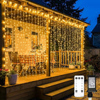 Curtain String Lights 600 LED Warm White with 8 Modes