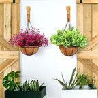 Macrame Plant Hanger, Hanging Wall Planters for Indoor Plants, Wooden Hanging Basket Hooks for Outdoor Pots Wind Chime Flower Bracket Lanterns Patio Garden Decoration (2-Pack,5-Inch)