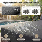 NICESOUL 6 Piece L Shape Outdoor Couch Set with Fire Pit Natural Gas/Propane, 29.3'' High Back Deep Wide Seated Patio Conversation for Deck, Wicker Patio Furniture Set, Brown Rattan and Grey Cushion
