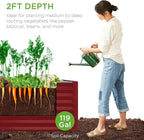 Best Choice Products 4x2x2ft Outdoor Metal Raised Garden Bed, Deep Root Box Planter for Vegetables, Flowers, Herbs, 119 Gallon Capacity, 100% Non Toxic Materials - Royal Red