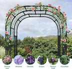 DoCred Garden Arch Trellis for Climbing Plants, 87 Inch Large Garden Trellises Outdoor Metal Plants Support Archway Arbor Tunnel for Vegetables Plant Cucumber Trellis Decoration, Black
