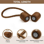 Hion Magnetic Curtain Tiebacks Dark Brown 2pcs, Curtain Tiebacks Buckles Holdbacks Holders Hooks Clip for Home Bedroom Office Decorative Curtain