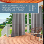TOWN & COUNTRY BASICS Heavyweight Grommet Curtain, Cloud Grey | Light Filtering | Indoor Outdoor | Water Repellent | 54"x84", Pack of 12