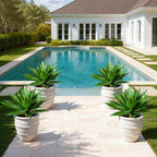 Ivydale Fake Plants 18 Inch Agave Artificial Plants Outdoor 2 PCS for Outside Decoration, Faux Greenery UV Resistant Artificial Outdoor Plants for Front Door Porch Planter Urn Patio Garden Yard(Green)