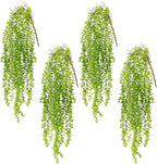 4 Pack Fake Hanging Plants, 38" Artificial Hanging Eucalyptus Plants Greenery Vines UV Resistant Faux Trailing Plants for Indoor Outdoor Wall Shelf Porch Boho Home Patio Decor(4PCS Green)