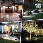 Solar Spot Lights Outdoor, 102 LED Solar Garden Yard Spotlight Waterproof Landscape Flood Powered Lights with Adjustable Light & Panel, 4 Lighting Modes for Walkway Driveway, 4 Pack(Cool White)