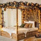 Indoor String Lights, 600 LED Warm White Curtain with Remote