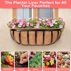 Legigo 2 Pack Trough Coco Liner for Planters- 24 Inch Window Box Liners Coconut Coir Basket Liners, Planter Box Coconut Liner for Window Flower Box Pots, Fence Trough Planter, Wall Planter Basket
