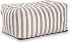 Jaxx Leon Outdoor Bean Bag Ottoman, Taupe Striped