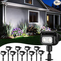 ROSHWEY Solar Landscape Spot Lights, Spotlights Outdoor Waterproof, with 2 Brightness Mode, Landscape Lighting Solar Lights for Garden, Yard, Pathway (Cool White, 10 Pack)