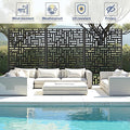 Decorative Fence Privacy Screen, Black Street Pattern Metal, 72 x 47 Inch