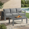 Solaste Aluminum Patio Furniture Set for All Weather, Oversized Metal Outdoor Furniture Set with 27.5" Deep Seating and 3.2" Wide Armrest, Outdoor Patio Sofa with 10" Back Suport Cushion