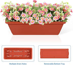 Vertical Raised Garden Bed Outdoor 3 Tiered Garden Planters Standing Elevated Planter Box with Drainage Holes for Plants Herbs Flowers Vegetables Brick Red