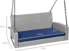 Best Choice Products Woven Wicker Outdoor Porch Swing, Hanging Patio Bench for Deck, Garden w/Mounting Chains, Seat Cushion - Gray/Navy