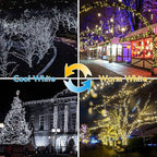 Warm White ⇋ Cool White 66Ft 200LED Christmas Fairy Lights Plug in with Remote, Waterproof String Lights Outdoor Indoor 8 Modes with Timer, Twinkle Lights for Girl's Room Garden Christmas Decorations