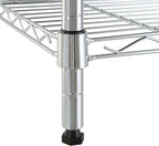 Amazon Basics 5-Shelf Tower Adjustable Storage Shelving Unit, Chrome, 16" x 16" x 54", 150 lbs Per Shelf | Tower, Adjustable