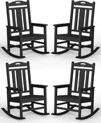 Oversized Outdoor Rocking Chairs Set of 4 – Black