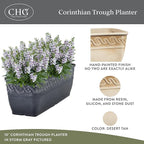 Classic Home and Garden Corinthian Trough Planter 10" Desert Tan
