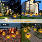 10Pack Solar Lights Outdoor, Mini Solar Torch Lights with Flickering Flame for Garden Decor, Solar Flame Lights Waterproof Solar Powered Outdoor Lights, Solar Tiki Torches for Pathway Patio Yard Porch