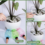 4 Pcs Plant Watering Globes Self Watering Planter Insert Plants Top Fill Water Device Plastic Water Bulbs Slow Release Terracotta for Plants, Multicolor