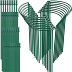 16 Pack 32 or 16 inch Adjustable Plant Support Stakes, Heavy-Duty Half Round Peony Support, Garden Plant Stakes Cage for Outdoor Plants, Peony, Tomato, Hydrangea, (16In Support +16In Extension Tubes)