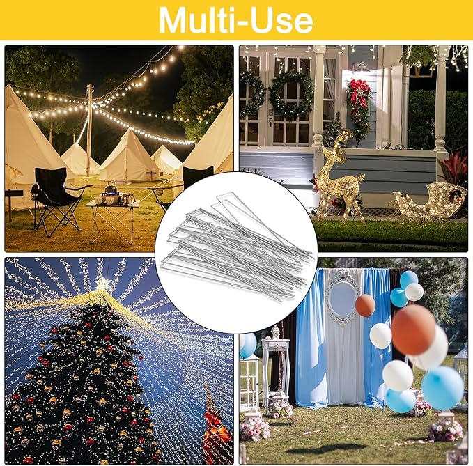 HongWay 500 Pack 6 Inch Landscape Staples, Garden Staples Pins Galvanized 11 Gauge Ground Stakes Yard Lawn Staples for Turf Landscaping Fabric Fence Tent Irrigation Tube Outdoor Decorations