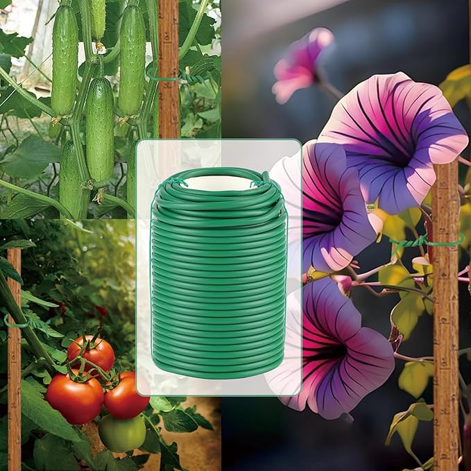 Garden Wire, 66FT Soft Plants Ties, 3.5mm Flexible Garden Ties for Climbing Plants, Vines Plant, Tomatoes, Flowers, Roses Plant Support