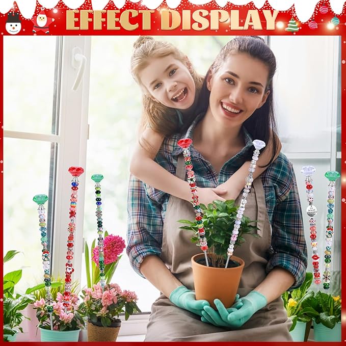 Decorative Garden Stakes with Fantasy Wand Design in Red, Green and White