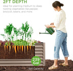 Best Choice Products 8x2x2ft Raised Outdoor Metal Garden Bed, Deep Root Box Planter for Vegetables, Flowers, Herbs, 240 Gallon Capacity, 100% Non Toxic Materials - Taupe