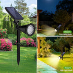 Solar Spot Lights Outdoor Waterproof, 18 LED Solar Powered Landscape Lighting Low Voltage Auto On/Off for Garden, Yard, Tree, Flag, Wall, Pathway, 4 Pack