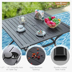 Sophia and William Outdoor Patio Dining Set for 4, Outdoor Table and Chairs, Removable Seat Cushions, Black 37" Patio Dining Table,Red