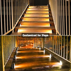 VOLISUN Outdoor Stair Lights 12 Pack, Solar Step Lights Waterproof IP67,80 Lumen, Led Step Light Outdoor for Garden Backyard Stair, Front Door,Porch and Deck(Warm White)