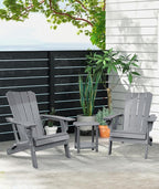 Adirondack Square Outdoor Side Table,2-Tier Storage Patio Side Table, HDPE End Tables for Backyard Pool Porch Garden Lawn