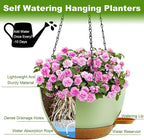 12 inch Hanging Planters for Indoor Plants, 2 Pack Self-Watering Hanging Planter Pots with Chain and Drainage Holes, Outdoor Plastic Hanging Baskets for Garden Home Decor