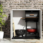 Outdoor/Indoor Storage Box,Resin and Plastic Storage Cabinet Waterproof,Outdoor Cabinet for Patio/Garden/Balcony/Backyard/All Room(NO Shelf-White)